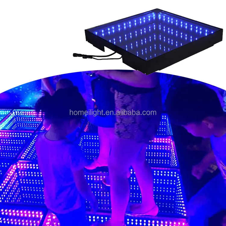 Lantai Dansa Kualitas Tinggi RGB 3 In 1 Cermin Warna Penuh 3D LED Lantai Dansa untuk Upacara Pernikahan