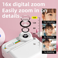 Cámara Instantánea para Niños, Superventas Transfronteriza, Doble Lente, Linda, Mini HD, Impresión Térmica, Pantalla de 2.4 Pulgadas, ABS