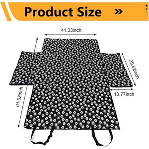 แผ่นรองท้ายรถสำหรับสัตว์เลี้ยง Lekiliky ผ้า Oxford 600D กันน้ำ ลายอุ้งเท้า ขนาด 41.3 x 61 นิ้ว ป้องกันรอยขีดข่วน - Product Image 2