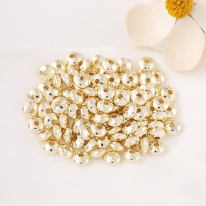 <b>Copper</b> Beads D123 Gold Plated Round Spacer For <b>Bracelet</b> Making 18K Pure Gold <b>Copper</b> Abacus Beads DIY Jewelry Components - Product Image 2
