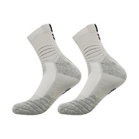 Chaussettes de sport pour hommes, personnalisées ODM, absorbantes, antidérapantes, tricotées, pour la course et le basketball, avec fond en tissu éponge épais et compressif, mi-mollet