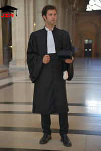 Haute Qualité Traditionnelle Cour Noire Légale Regalia Porter Juge <span class=keywords><strong>Avocat</strong></span> Avocats Robe et Robe <span class=keywords><strong>Avocat</strong></span> - Product Image 4