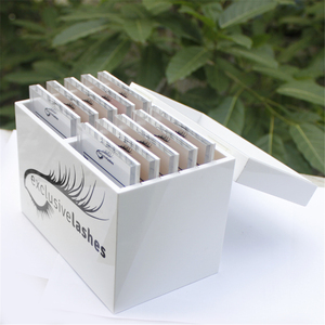 Mới Bán Tùy Chỉnh Trắng Acrylic Eyelash Trường Hợp Mở Rộng Chủ Hiển Thị Perspex Lash Hộp Lưu Trữ - Product Image 1