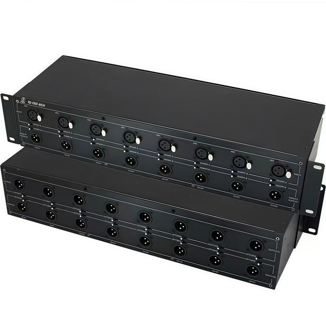 Professional Audio Equipment Stereo Mono Audio Signal Splitter Amplifier Distributor 8 in 24 Out XLR