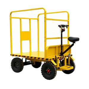 원격 제어 기능이있는 전기 4 륜 플랫 카 | 방폭 디자인 | 공장 운송 카트 | 사용자 정의 색상 - Product Image 1