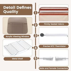 Kotak kedap adonan lipat, wadah kedap listrik dengan rak logam, kontrol temperatur 48 jam, pengatur waktu, roti lipat, untuk sumber - Product Image 6