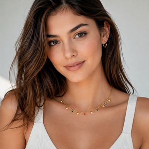Collar de Clavícula de Acero Inoxidable Chapado en Oro con Estrella de Circonio para Mujer, Joyería de Moda de Lujo para Regalo de Cumpleaños - Product Image 2