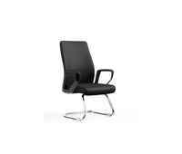 Chaise de bureau visiteur à dossier haut en cuir PU avec base cantilever, accoudoirs rembourrés pour mobilier de conférence et d'accueil commercial