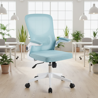 Chaise de bureau ergonomique réglable et minimaliste en maille avec pivotement et accoudoirs