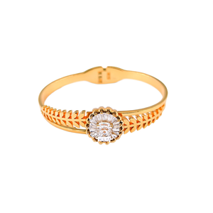 316L Stainless Steel <b>Bracelet</b> With Pvd Gold Plating And Clear Stone For Women Fashion Jewelry - Product Image 2