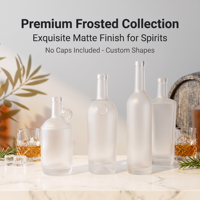 Bouteilles en verre givré personnalisées en gros pour spiritueux 700ml 750ml – Bouteille de vodka, whisky, tequila, rhum à surface givrée – Contenant en verre