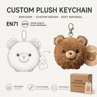 Porte-clés en peluche personnalisé OEM, mini koala en peluche, décoration de sac à dos, pendentif en peluche doux, porte-clés animal en peluche, vente en gros CE