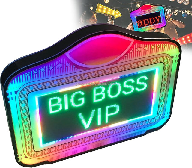 Happy Birthday LED VIP Scrolling Text Programmed Message Digital Screen Letters Star Board Sign Bottle Presenter for NightClub