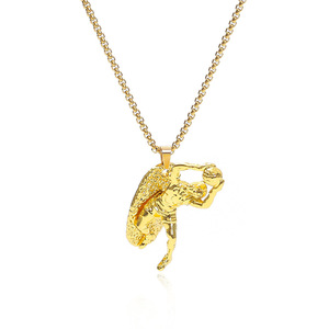 Collar de Aleación Chapado en Oro con Diseño de Balón de la Copa Hércules Vintage, Guante de Oro y Guante de Portero Dorado, Regalos para Partidos de Fútbol - Product Image 1