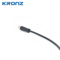 Conector Recto KRONZ M8 de 4 Pines, Código A, Macho/Hembra, con Cable de Sensor de Aviación Impermeable IP67, Longitud Personalizada