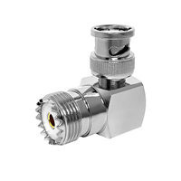 Adaptateur de connecteurs RF pour talkie-walkie, prise UHF femelle SO239 vers fiche BNC mâle à angle droit 90 degrés, en stock, directement de l'usine
