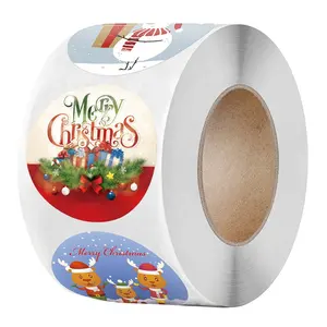 2023 Nieuwe Vrolijke Kerst Roll Stickers Eland Santa Label Cadeau Zelfklevende Tape
