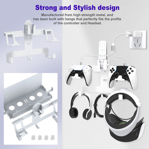 Soporte de pared de súper almacenamiento para <span class=keywords><strong>PS5</strong></span> y <span class=keywords><strong>PS</strong></span> <span class=keywords><strong>VR2</strong></span> | Diseño de metal con carga dual tipo C - Product Image 4