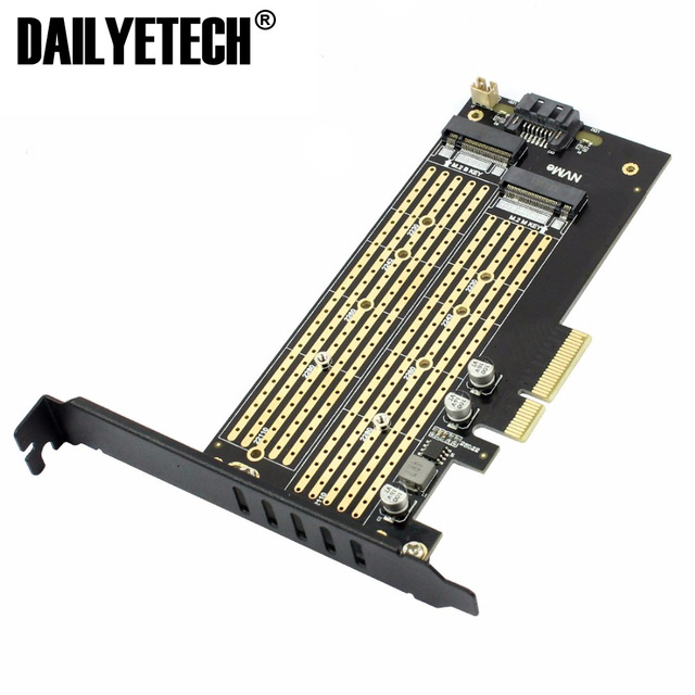 SK7 PCIE X4 Adapter M Key B Key Dual Interface Card for NVMe M.2 SSD Support PCI Express 3.0 2230-22110 Size M2 SSD
