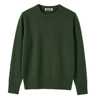 Pull-over élégant et respirant personnalisé pour femme, coupe ajustée, col rond, manches longues, marron, pour le bureau et le quotidien