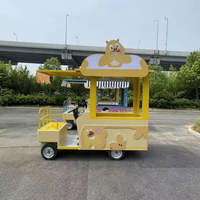 Chariot de rue multifonctionnel à 4 roues, directement de l'usine, en aluminium et fibre de verre, pour bonbons, snacks, chips, glaces, hot-dogs, restauration rapide