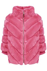 All'ingrosso personalizzato vendita calda di alta qualità ragazze stand collare donne di lusso giacche tinta unita <span class=keywords><strong>pelliccia</strong></span> sintetica con cappotti a righe PU - Product Image 6