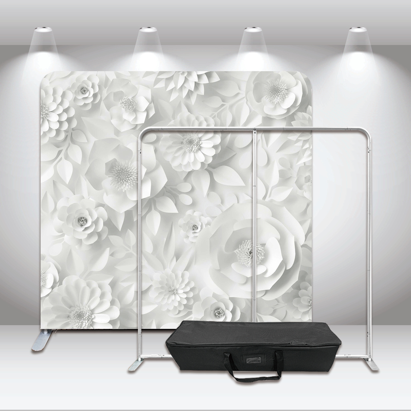 Custom 8x8ft Luxury White Crumpled Pattern