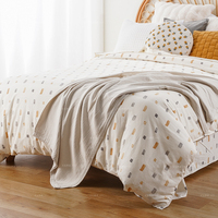 Luxe 100% coton mélange lit housse de couette lin lavé imprimé personnalisé gris Geo taies d'oreiller 3 pièces maison literie décor