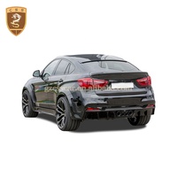 Kit de carrocería de fibra de vidrio estilo Car Parts para BMW X6 F16, parachoques delantero, faldones laterales, luz LED, alerón trasero.