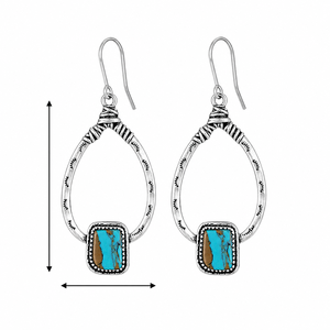 Ciglia creative, gocce d'acqua, orecchini con dettagli blu-verdi, regali retrò da donna - Product Image 5