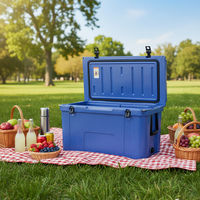 Glacière isotherme rotomoulée en PE 78L, robuste, portable, moderne, pour poisson et fruits de mer, compatible panneau solaire, pour chaîne du froid