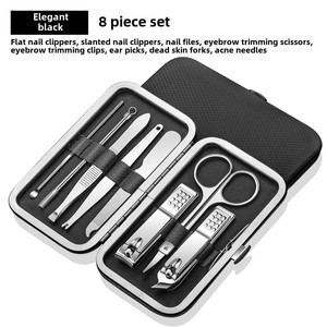 19pcs đa chức năng thép không gỉ Nail Clipper Set xách tay làm móng chân công cụ với nhựa Nail Cutter - Product Image 6