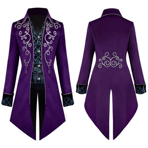 Manteau trench <span class=keywords><strong>steampunk</strong></span> pour <span class=keywords><strong>homme</strong></span>, style vintage, prince médiéval, smoking, veste brodée de la Renaissance, costume de cosplay pour fête d'Halloween - Product Image 4