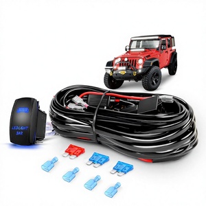 Untuk Kit Kabel 10011W 16AWG-2 Kabel LED Bar 12V On/Off 5-Pin Saklar Rocker Relay Daya Sekring Blade Jeep/Perahu/Truk - Product Image 1