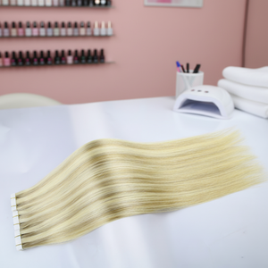 Extensions de cheveux invisibles à bandes adhésives AVIVA, prix d'usine, <span class=keywords><strong>100</strong></span>% cheveux humains vierges, pré-coupées, pour volume et longueur - Product Image 1