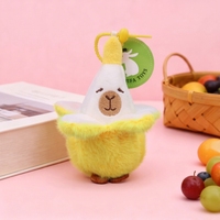 En gros, Porte-clés et breloques de sac en peluche Capybara Ananas Mignons, Thème Fruits Créatif, Porte-clés en Peluche Dessin Animé, Cadeau pour Enfants