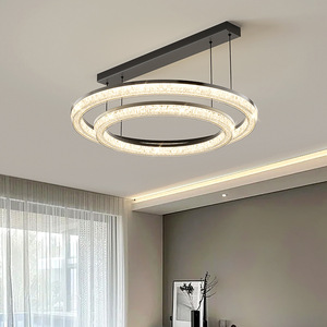 Modern Round LED Chandelier With Remote Control For Living Room Bedroom And Dining Room - Product Image 3