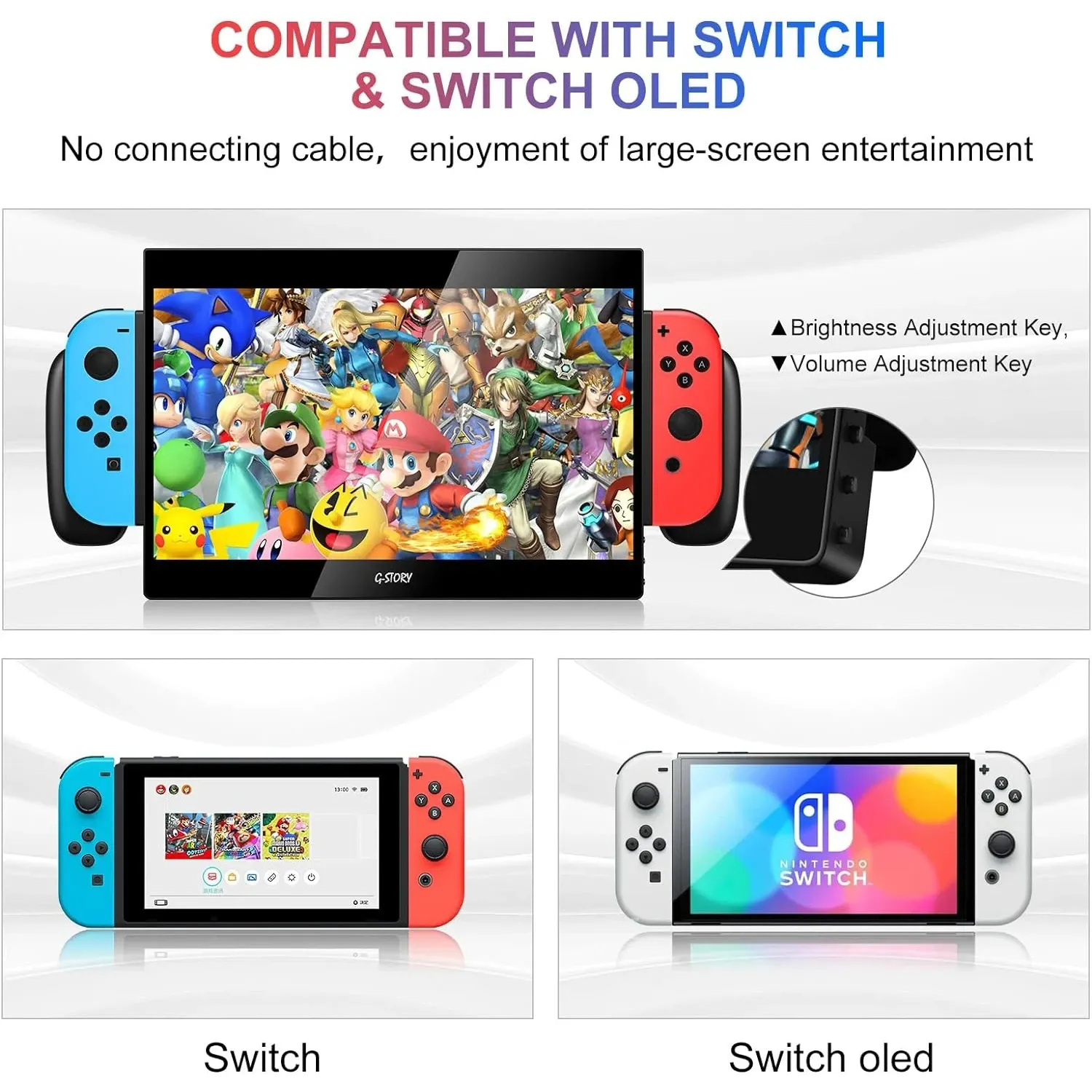Portable display for Nintendo Switch OLED 1080P 60HZ Portable All