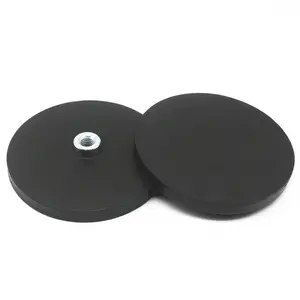 Siliconenrubber Gecoate Zeldzame Aarde Neodymium Montagepot Magneten Geschroefd Bush Rubber Plastic Gecoate Magneet Met Vrouwelijke Draad