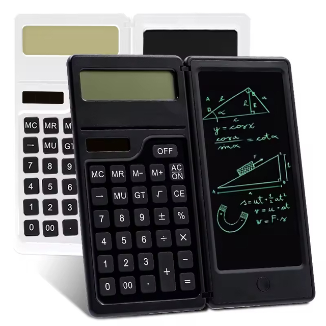 Customized Logo Folding 12 Digits Electronic Student Scientific Calculator with LCD Writing Tablet
