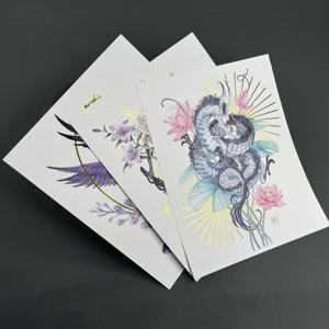 งานพิมพ์ลายอนิเมะฟอยล์ทองแบบกำหนดเอง - การ์ดภาพประกอบสะสมพร้อมการปั๊มฟอยล์สำหรับตกแต่งและเป็นของขวัญ - Product Image 6