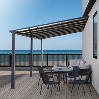 Abri solaire et pluie moderne de luxe à un seul côté, en alliage d'aluminium, pour jardin extérieur, garage de voiture, toit plat, durable, facile à assembler