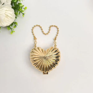 Sac de soirée unisexe en cristal avec fermeture éclair, orné de strass floraux étincelants, imperméable, pour mariage - Product Image 3