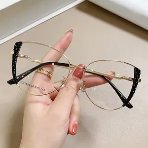 Óculos, fabricante de nova textura virola de processo de seda pés vingador de estilo ins senhoras belas ópticas
