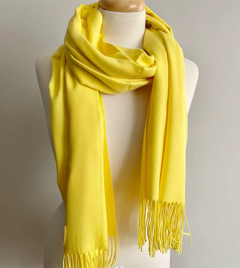 wholesale cashmere scarves 100% Real winter scarf for women cashmere Thick Yellow cashmere scarf for women new