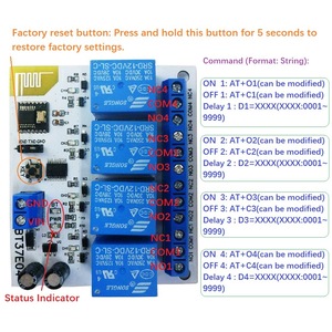 4 <span class=keywords><strong>Ch</strong></span> DC 5 V/12 V IOS Android <span class=keywords><strong>BLE</strong></span> 4.0 5.0 Relay-Modul 2.4G RF Fernbedienung IOT-Modul Befehl Anpassung Switch Board - Product Image 4