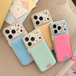 Bonne Cute IMD Dog Cat Phone case for iPhone 17 16 15 14 Pro Max Gradient Cartoon Polka Dot Crystal Rainbow <b>back</b> Cover girls - Product Image 2