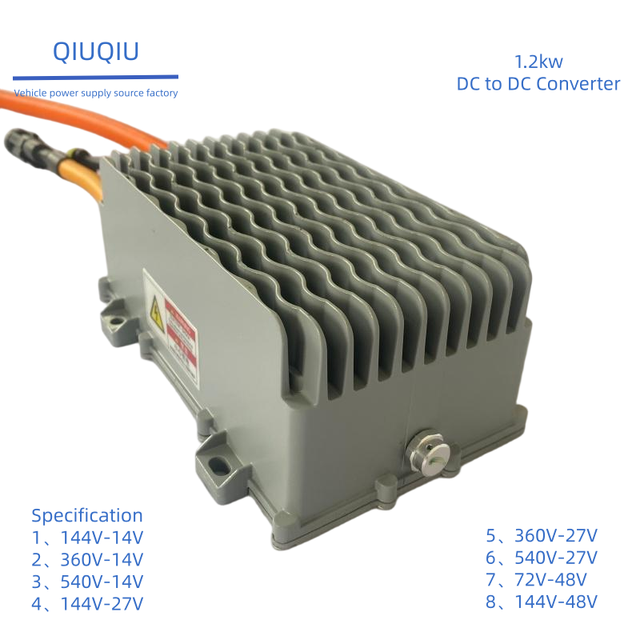 1200w Dc Dc Step Down Converter Rated Input 48-700V Output 14V Air Cooling Converter for Electric Vans Cars