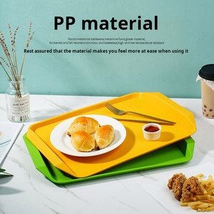 Commercial Colored <strong>PP</strong> Food <strong>Tray</strong> Melamine Plates <strong>Serving</strong> <strong>Tray</strong> for Restaurant - Product Image 2