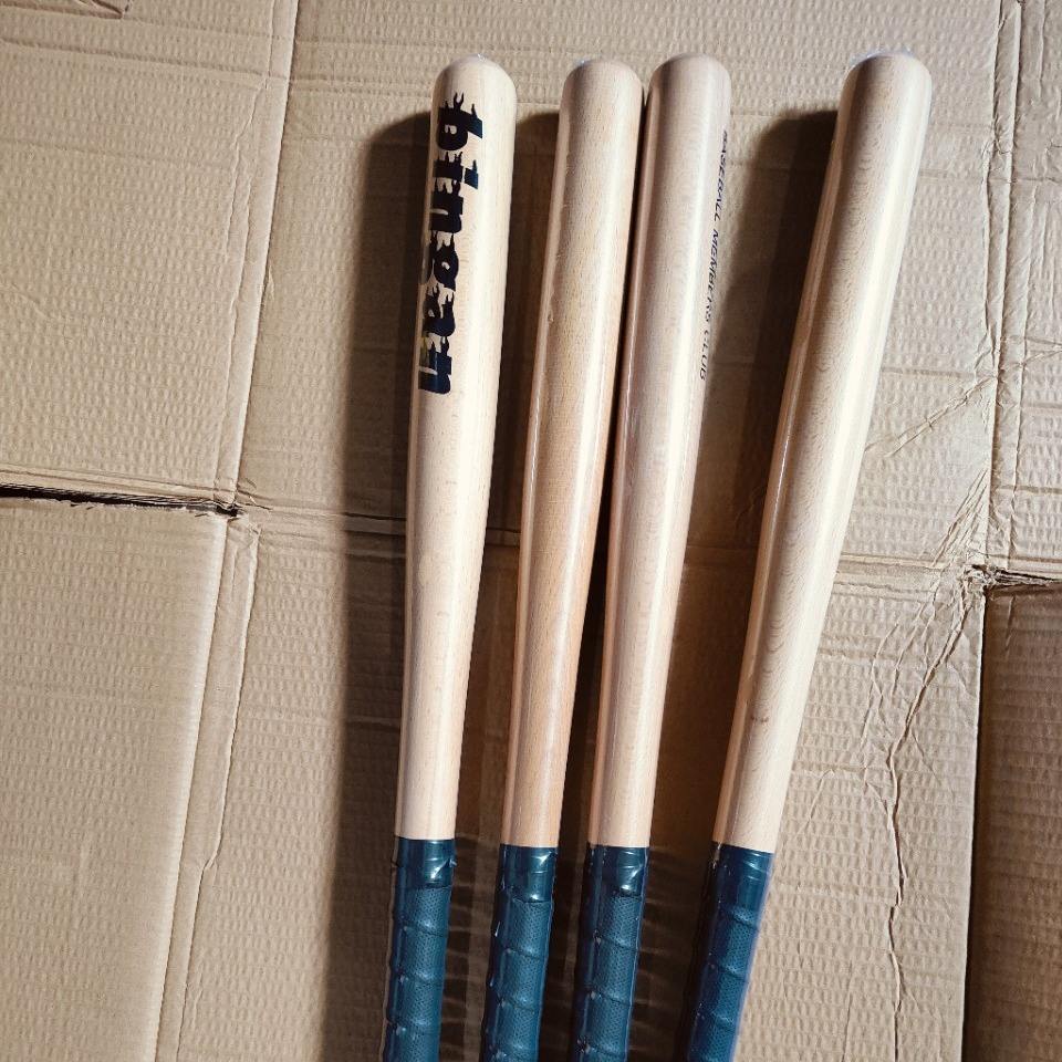 Solid Wood Beech Baseball Bat-Light Brown/Black Beginner-Friendly Multi ...
